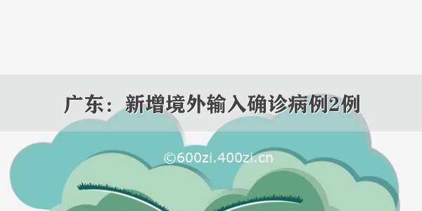 广东：新增境外输入确诊病例2例