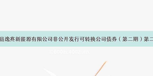 关于刚察县逸兆新能源有限公司非公开发行可转换公司债券（第二期）第二次付息及