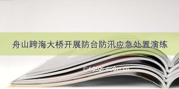 舟山跨海大桥开展防台防汛应急处置演练