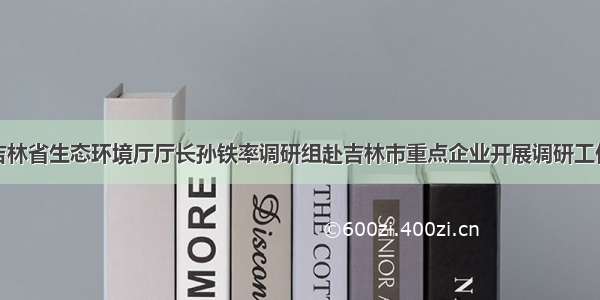 吉林省生态环境厅厅长孙铁率调研组赴吉林市重点企业开展调研工作