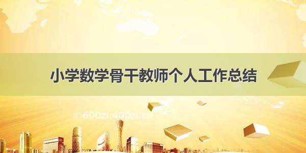 小学数学骨干教师个人工作总结