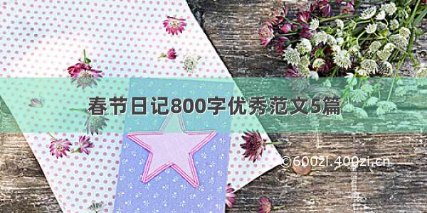 春节日记800字优秀范文5篇