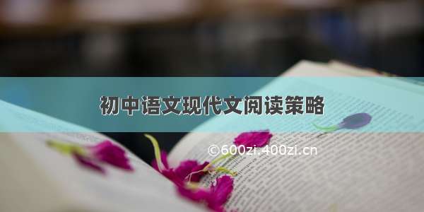 初中语文现代文阅读策略