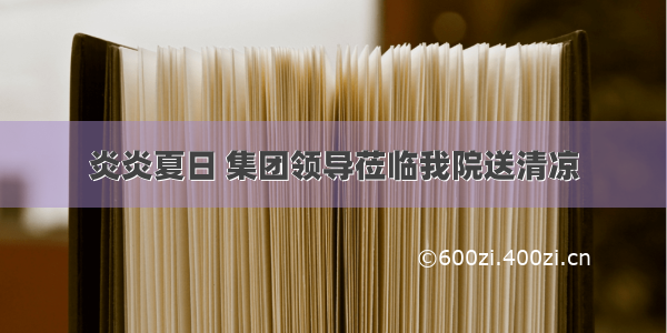 炎炎夏日 集团领导莅临我院送清凉