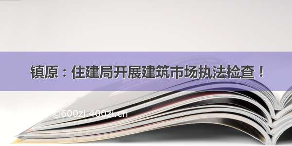 镇原 : 住建局开展建筑市场执法检查 !