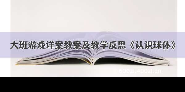 大班游戏详案教案及教学反思《认识球体》