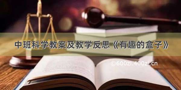 中班科学教案及教学反思《有趣的盒子》