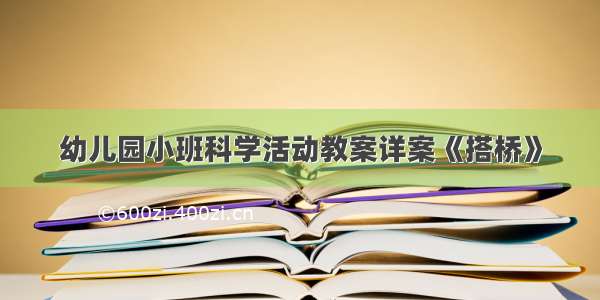 幼儿园小班科学活动教案详案《搭桥》