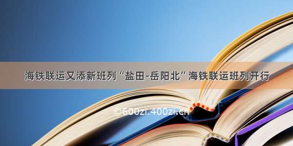 海铁联运又添新班列“盐田-岳阳北”海铁联运班列开行