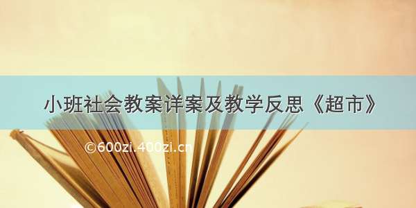 小班社会教案详案及教学反思《超市》