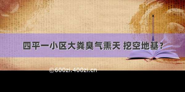 四平一小区大粪臭气熏天 挖空地基？