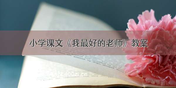 小学课文《我最好的老师》教案