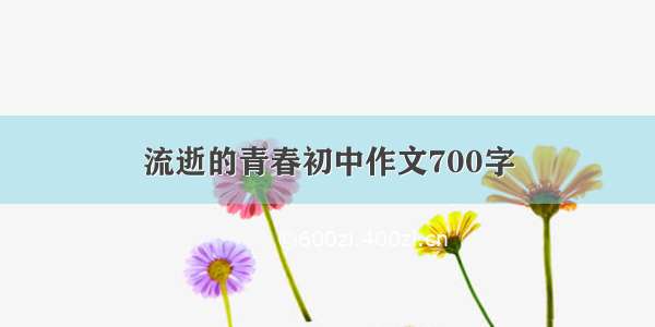 流逝的青春初中作文700字