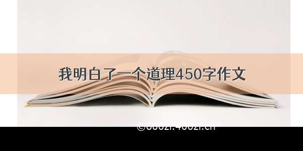 我明白了一个道理450字作文