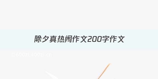 除夕真热闹作文200字作文