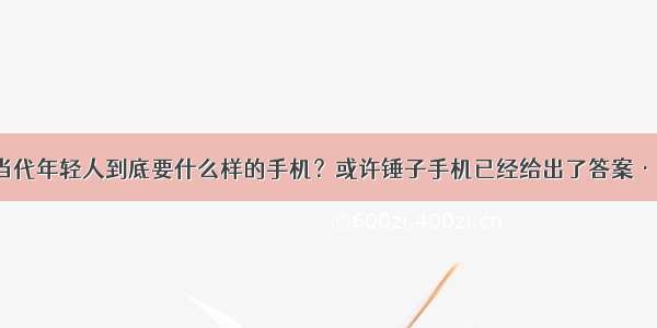 当代年轻人到底要什么样的手机？或许锤子手机已经给出了答案··