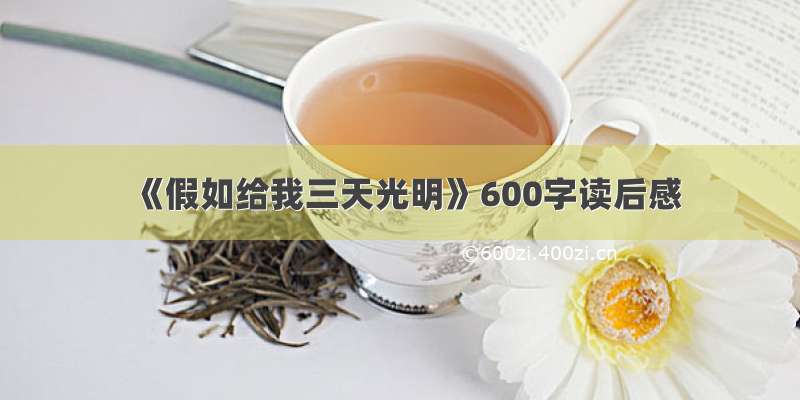 《假如给我三天光明》600字读后感