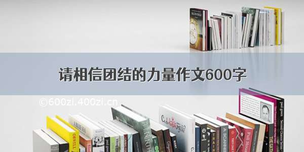 请相信团结的力量作文600字