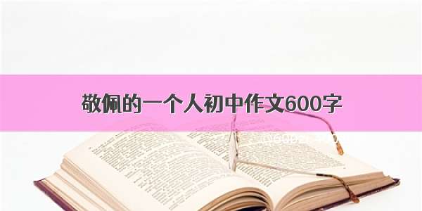 敬佩的一个人初中作文600字