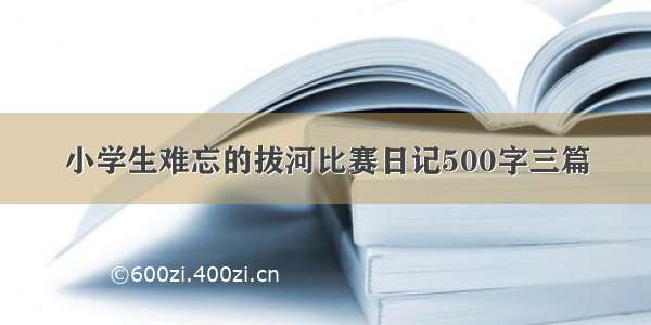 小学生难忘的拔河比赛日记500字三篇