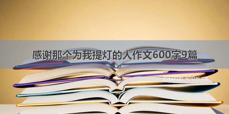 感谢那个为我提灯的人作文600字9篇