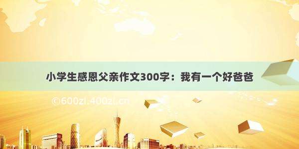 小学生感恩父亲作文300字：我有一个好爸爸