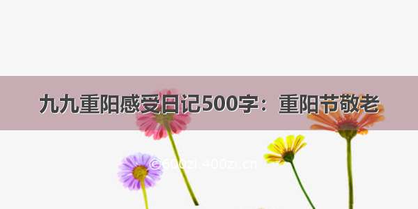 九九重阳感受日记500字：重阳节敬老