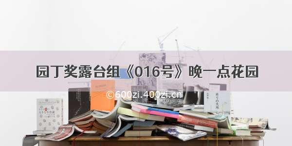 园丁奖露台组《016号》晚一点花园