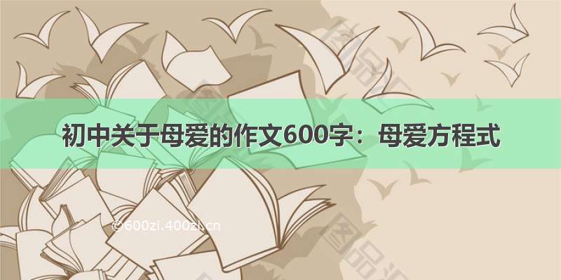 初中关于母爱的作文600字：母爱方程式