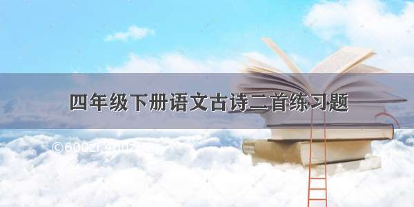 四年级下册语文古诗二首练习题