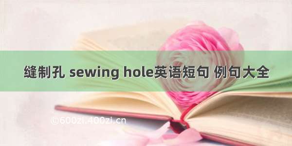 缝制孔 sewing hole英语短句 例句大全