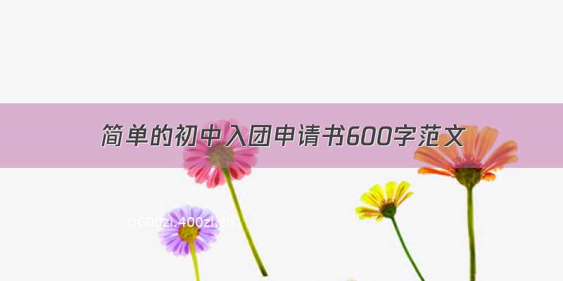 简单的初中入团申请书600字范文