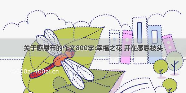 关于感恩节的作文800字:幸福之花 开在感恩枝头