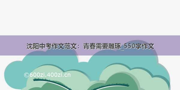 沈阳中考作文范文：青春需要雕琢_550字作文