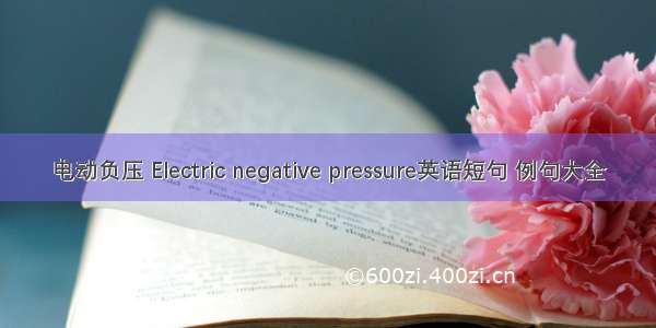 电动负压 Electric negative pressure英语短句 例句大全
