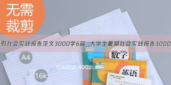 暑假社会实践报告范文3000字6篇_大学生暑期社会实践报告3000字