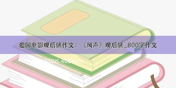 爱国电影观后感作文：《风声》观后感_800字作文