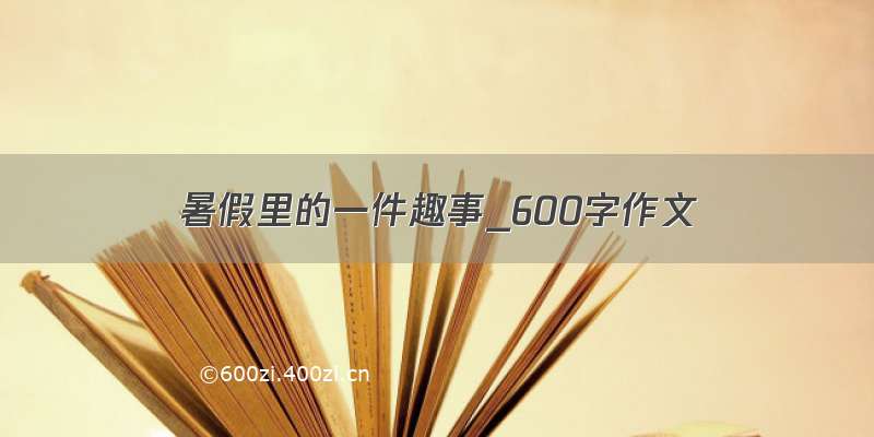 暑假里的一件趣事_600字作文