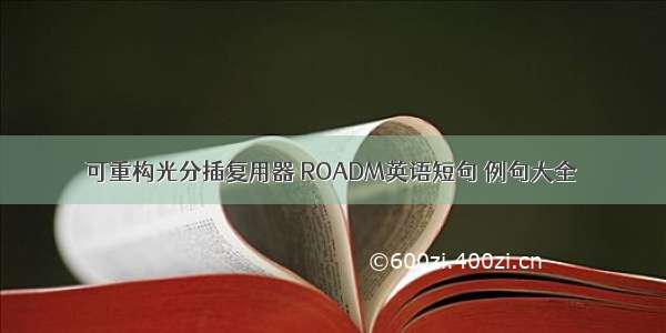 可重构光分插复用器 ROADM英语短句 例句大全