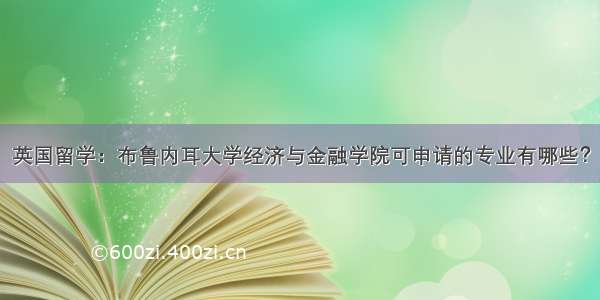 英国留学：布鲁内耳大学经济与金融学院可申请的专业有哪些？