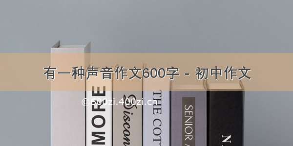 有一种声音作文600字 - 初中作文