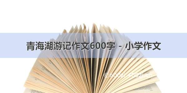 青海湖游记作文600字 - 小学作文