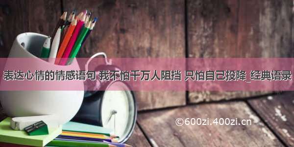 表达心情的情感语句 我不怕千万人阻挡 只怕自己投降_经典语录