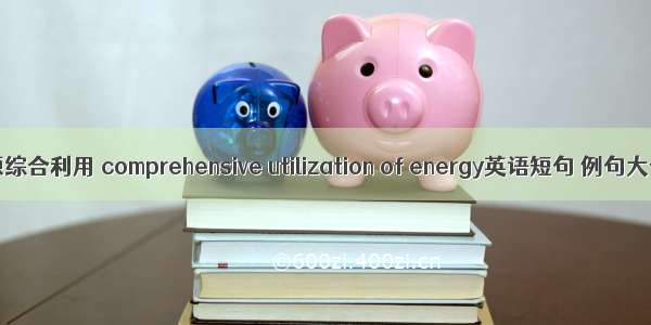 能源综合利用 comprehensive utilization of energy英语短句 例句大全