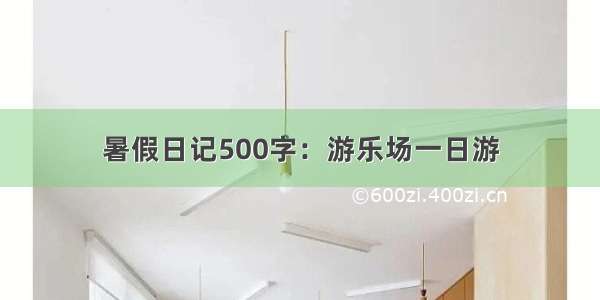 暑假日记500字：游乐场一日游