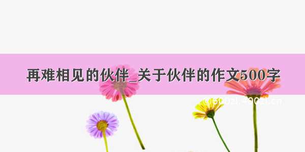 再难相见的伙伴_关于伙伴的作文500字