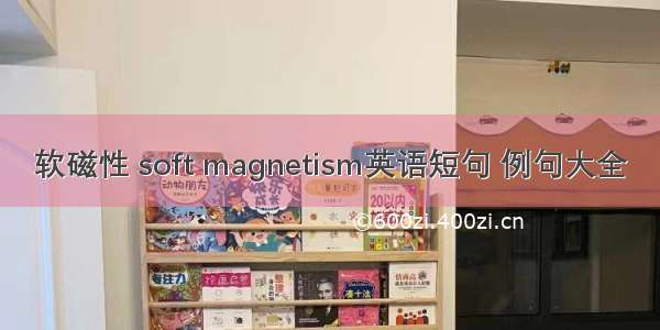 软磁性 soft magnetism英语短句 例句大全