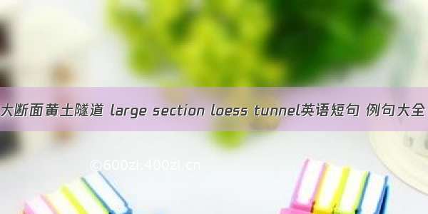 大断面黄土隧道 large section loess tunnel英语短句 例句大全