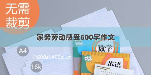 家务劳动感受600字作文