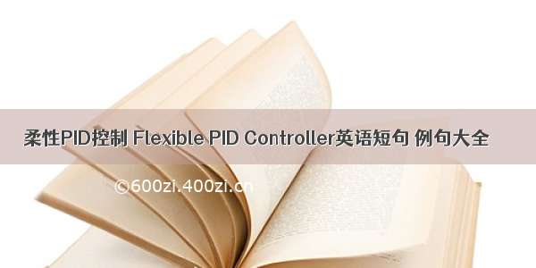 柔性PID控制 Flexible PID Controller英语短句 例句大全